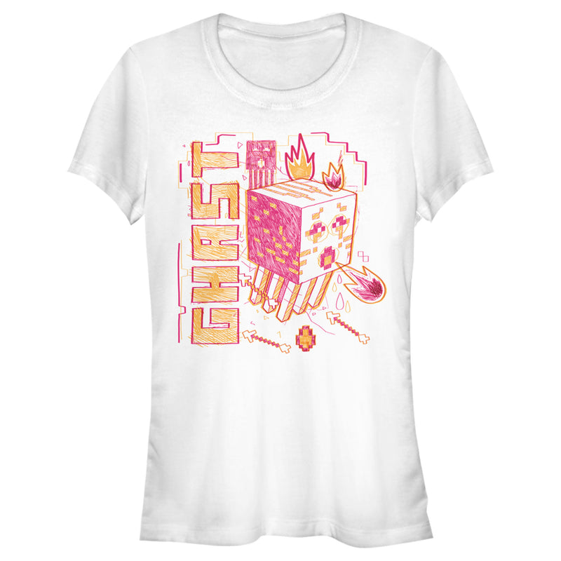 Junior's Minecraft Ghast Sketch T-Shirt