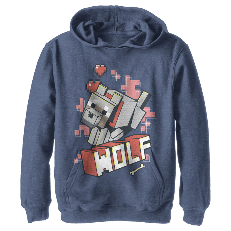 Boy's Minecraft Wolf Pull Over Hoodie