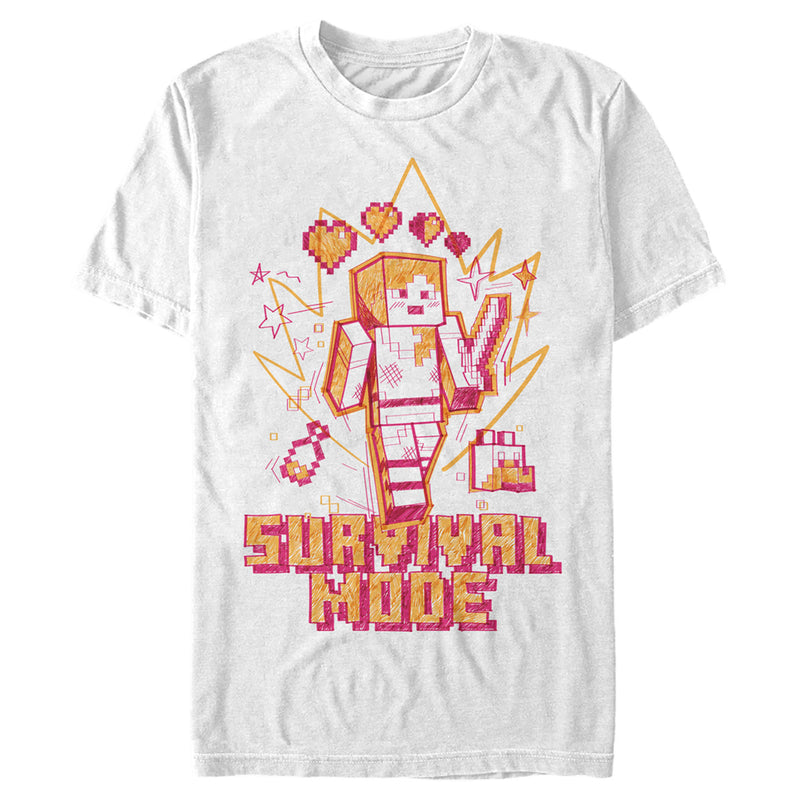 Men's Minecraft Survival Mode Sketch T-Shirt