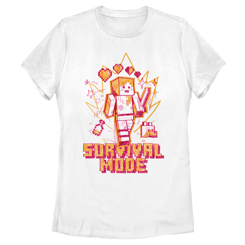 Women's Minecraft Survival Mode Sketch T-Shirt