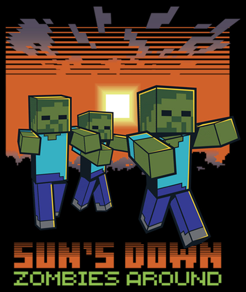 Boy's Minecraft Sun's Down Zombies Around Pull Over Hoodie
