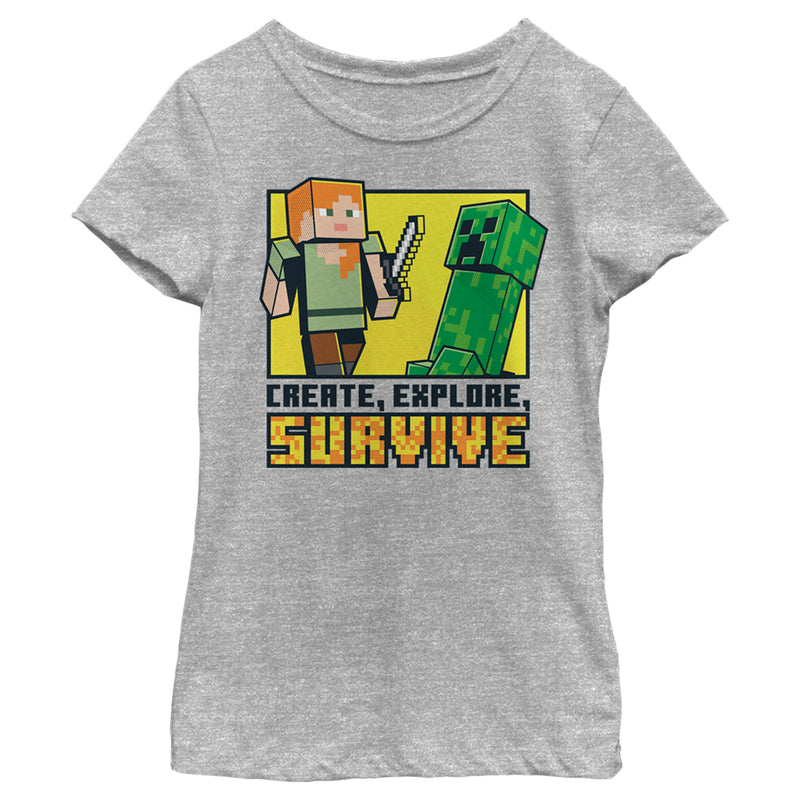 Girl's Minecraft Create Explore Survive T-Shirt