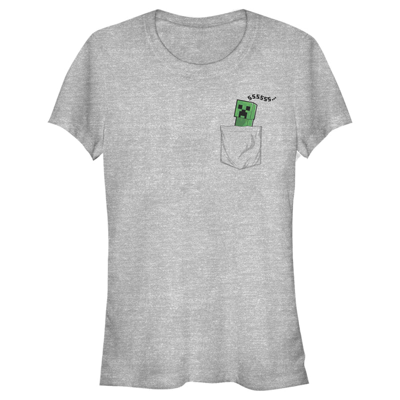 Junior's Minecraft Faux Pocket Creeper T-Shirt