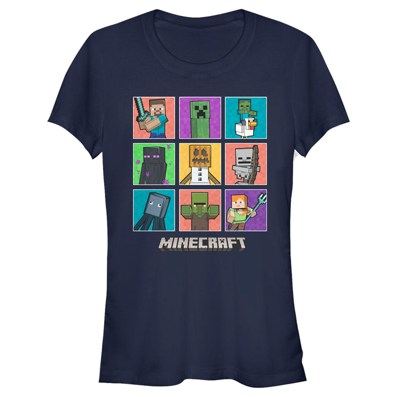 Junior's Minecraft Character Boxes T-Shirt