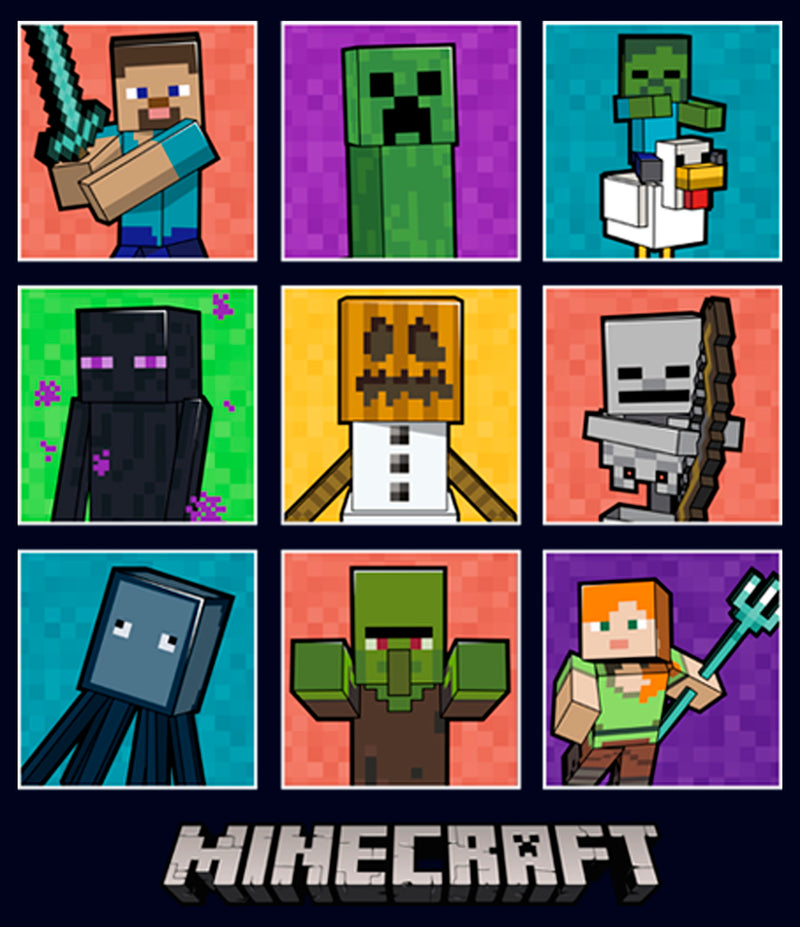 Junior's Minecraft Character Boxes T-Shirt