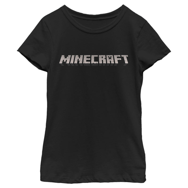 Girl's Minecraft Classic Logo Black T-Shirt