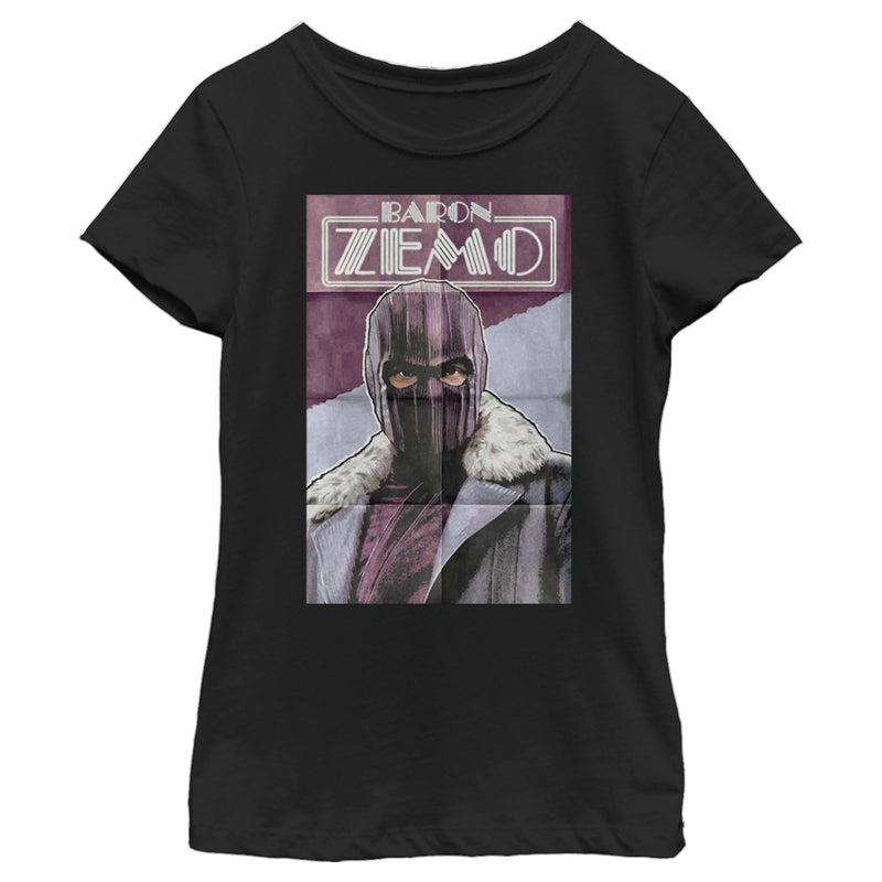 Girl's Marvel The Falcon and the Winter Soldier Baron Zemo Portrait T-Shirt