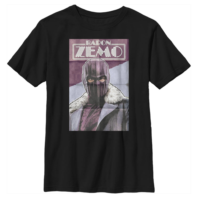 Boy's Marvel The Falcon and the Winter Soldier Baron Zemo Portrait T-Shirt