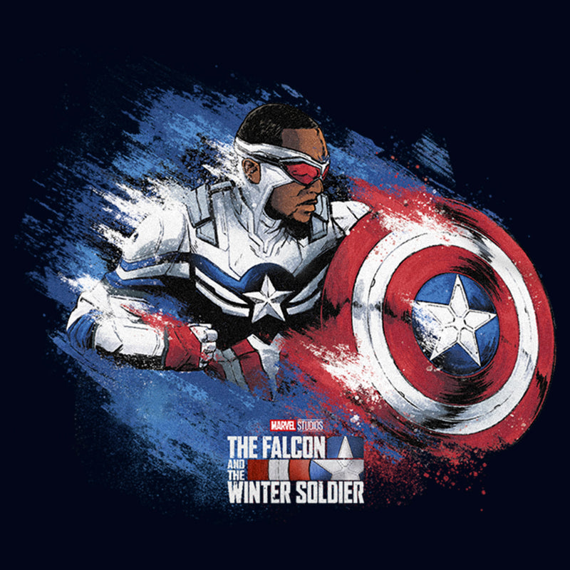 Girl's Marvel The Falcon and the Winter Soldier Captain America Paint T-Shirt