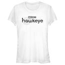 Junior's Marvel Hawkeye Black and White Logo T-Shirt