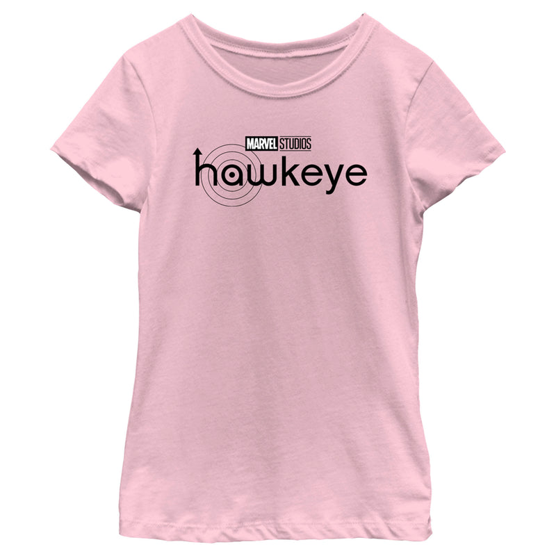 Girl's Marvel Hawkeye Black and White Logo T-Shirt