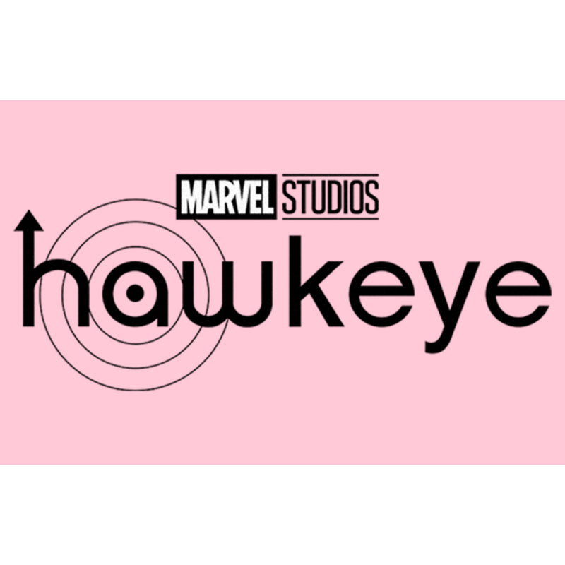 Girl's Marvel Hawkeye Black and White Logo T-Shirt