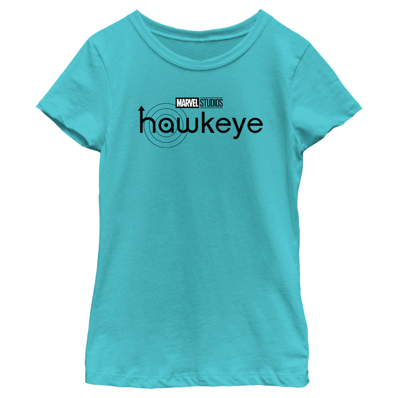 Girl's Marvel Hawkeye Black and White Logo T-Shirt