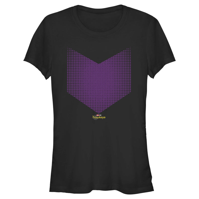 Junior's Marvel Hawkeye Halftone Arrow Icon T-Shirt