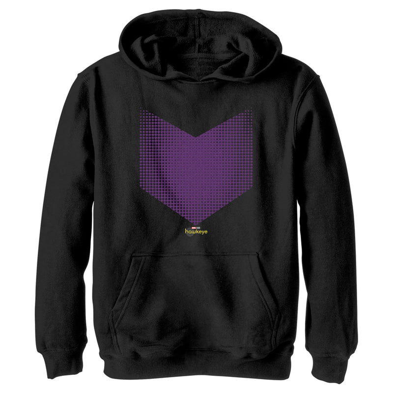 Boy's Marvel Hawkeye Halftone Arrow Icon Pull Over Hoodie