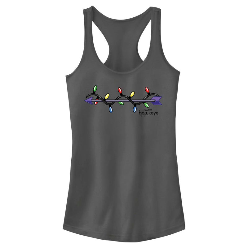 Junior's Marvel Hawkeye Holiday Arrow Racerback Tank Top