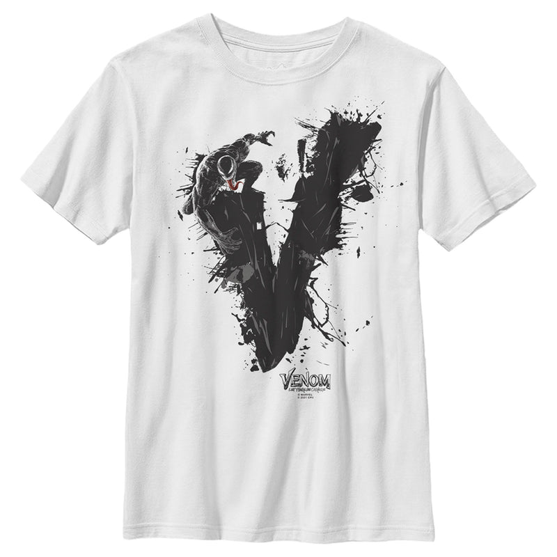 Boy's Marvel Venom: Let There be Carnage Black V Splatter T-Shirt