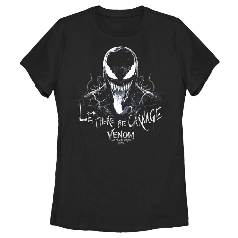 Women's Marvel Venom: Let There be Carnage Black and White T-Shirt