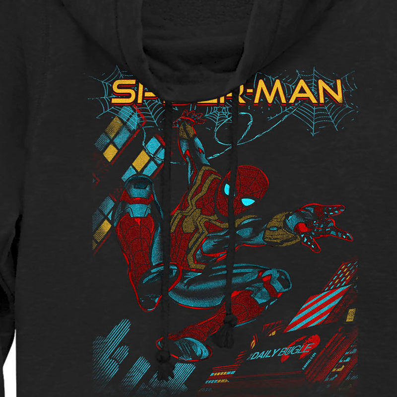 Junior's Marvel Spider-Man: No Way Home Slinging Cover Cowl Neck Sweatshirt