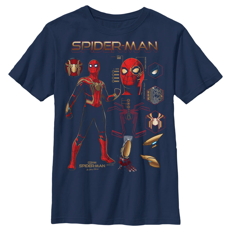 Boy's Marvel Spider-Man: No Way Home Iron Suit Gear T-Shirt