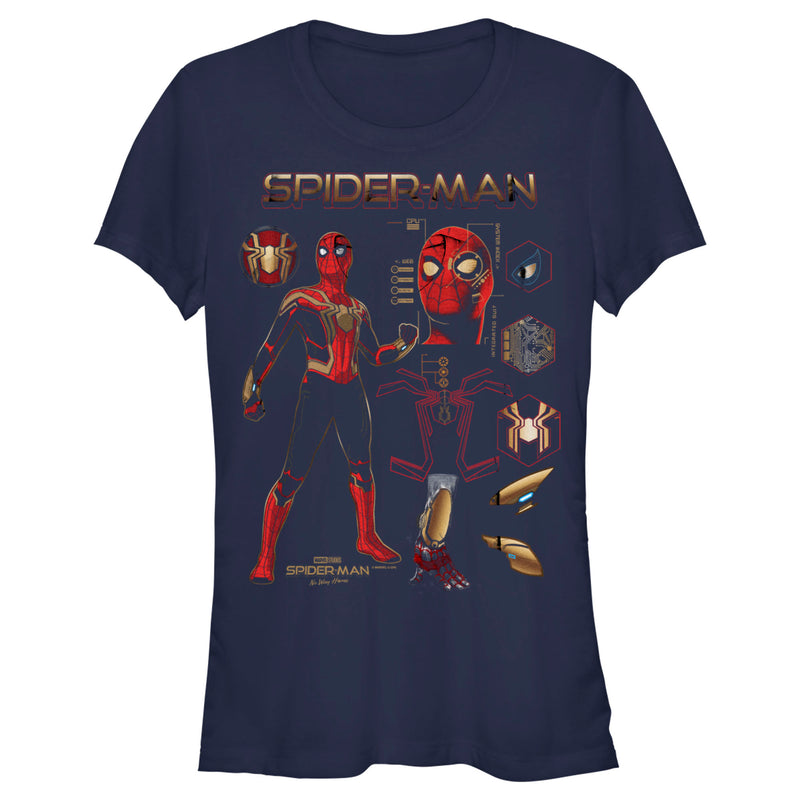 Junior's Marvel Spider-Man: No Way Home Iron Suit Gear T-Shirt
