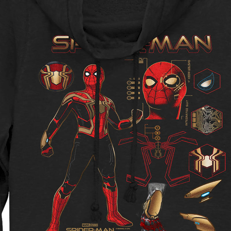 Junior's Marvel Spider-Man: No Way Home Iron Suit Gear Cowl Neck Sweatshirt