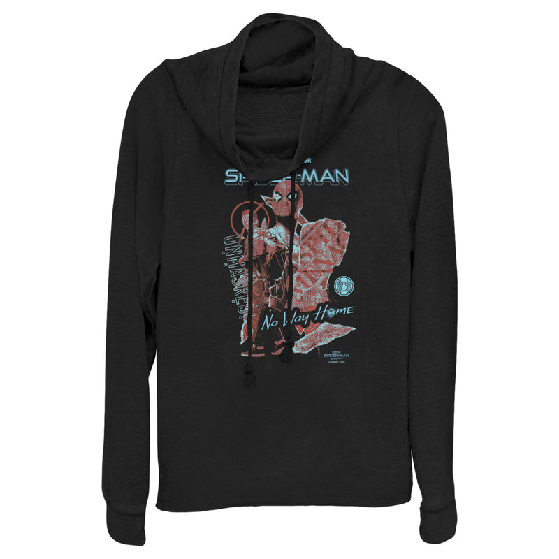 Junior's Marvel Spider-Man: No Way Home Unmasked Cowl Neck Sweatshirt