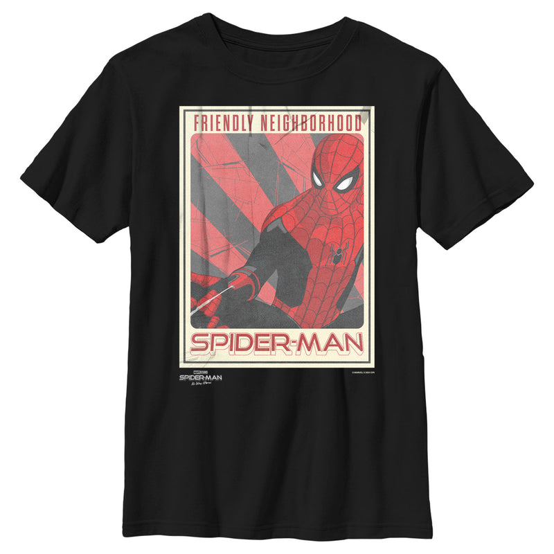 Boy's Marvel Spider-Man: No Way Home Friendly Neighborhood Poster T-Shirt