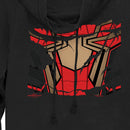 Junior's Marvel Spider-Man: No Way Home Ripped Iron Suit Cowl Neck Sweatshirt