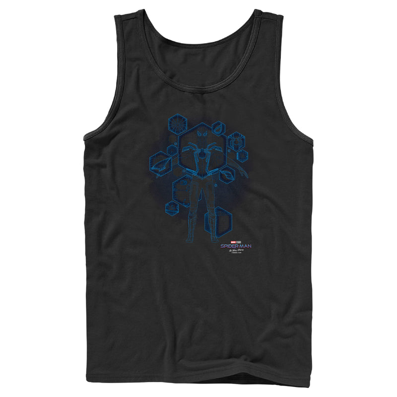 Men's Marvel Spider-Man: No Way Home Black Suit Blueprint Tank Top