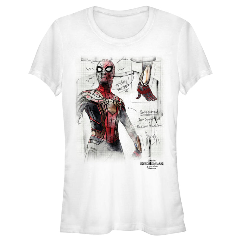 Junior's Marvel Spider-Man: Now Way Home Integrated Suit Sketch T-Shirt