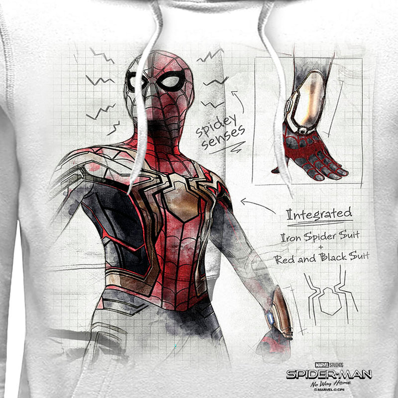 Men's Marvel Spider-Man: No Way Home Integrated Suit Sketch Pull Over Hoodie