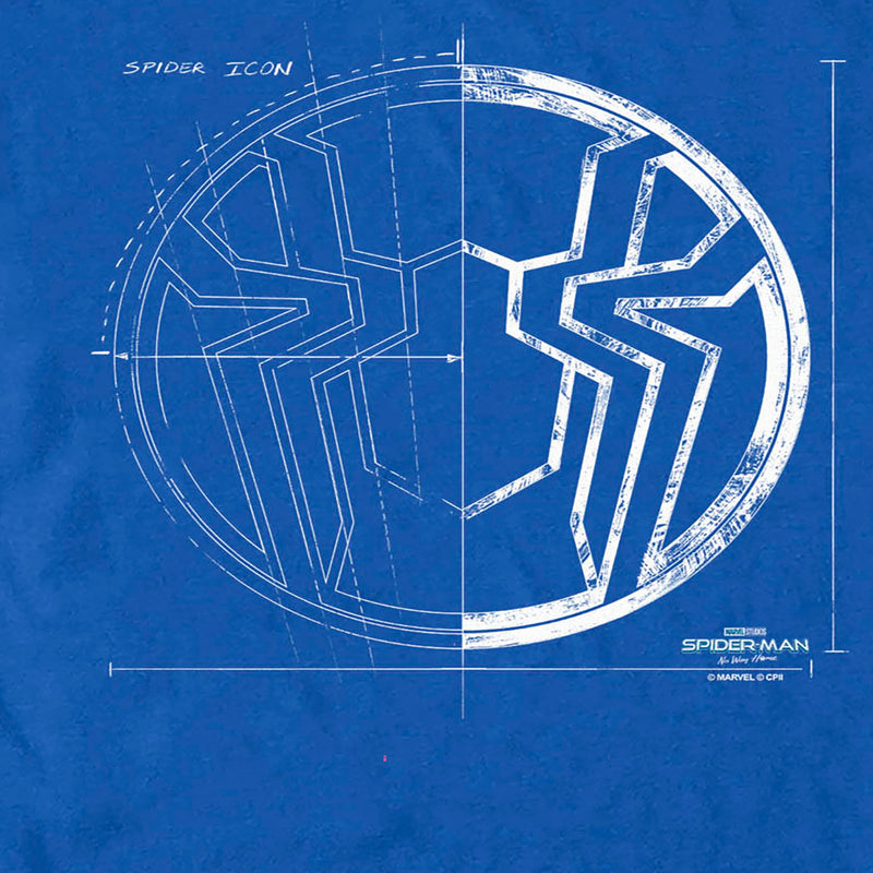 Men's Marvel Spider-Man: No Way Home Spider Icon Blueprint T-Shirt