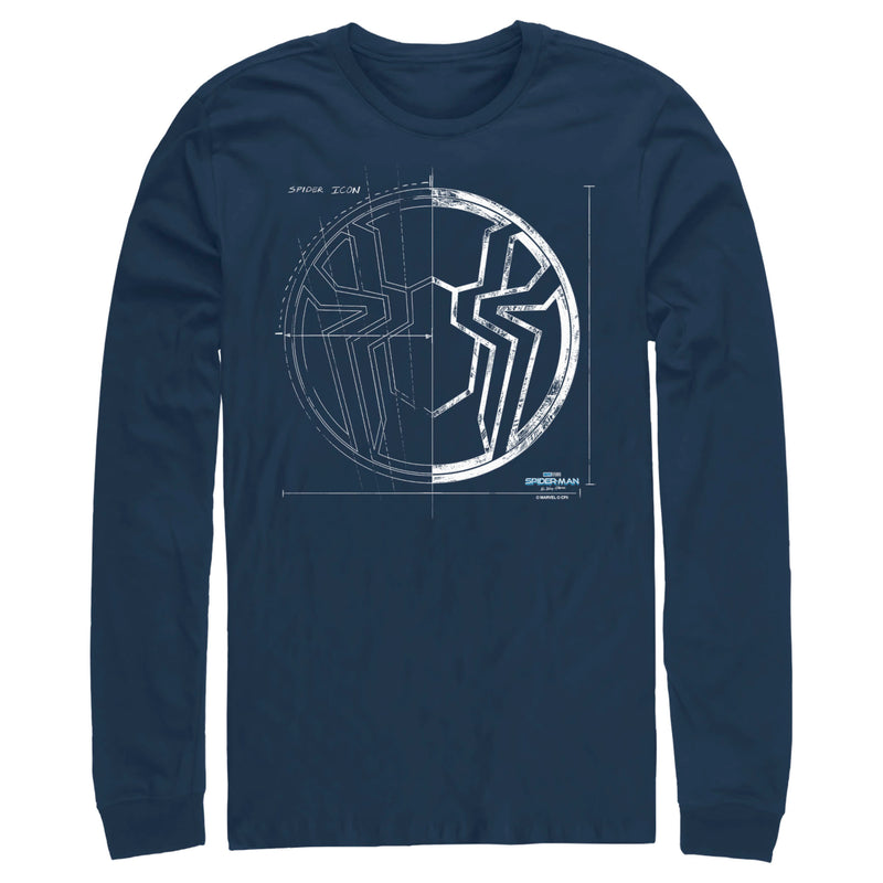 Men's Marvel Spider-Man: No Way Home Spider Icon Blueprint Long Sleeve Shirt