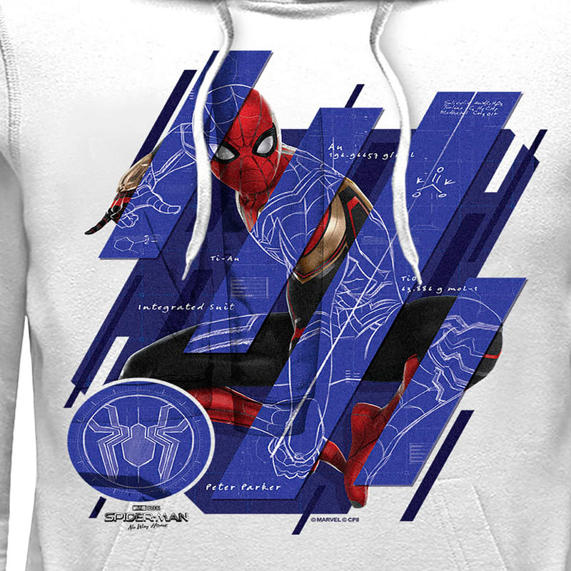 Men's Marvel Spider-Man: No Way Home Suit Blueprint Panels Pull Over Hoodie