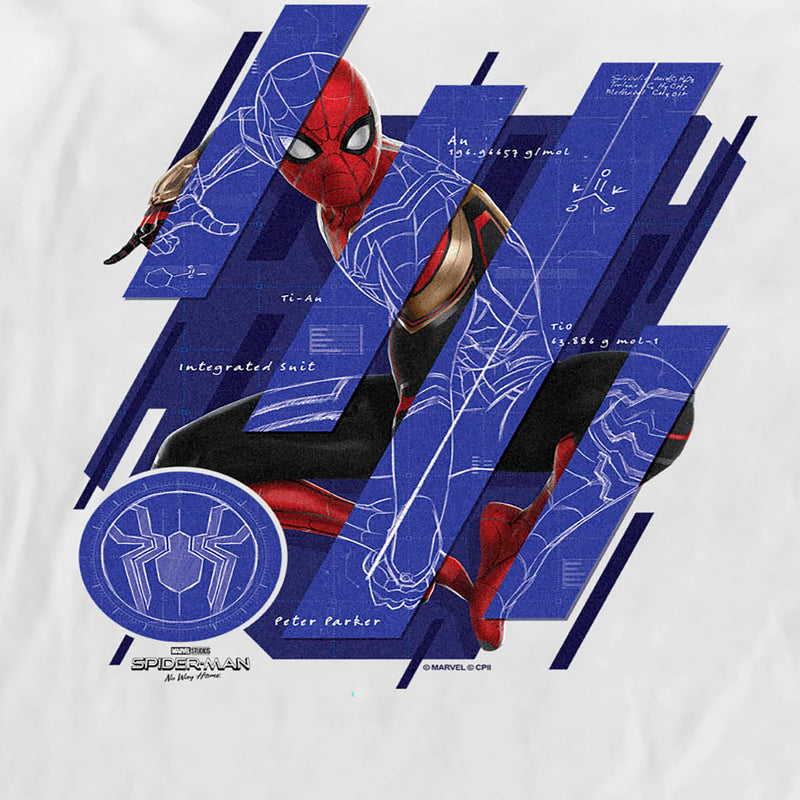 Men's Marvel Spider-Man: No Way Home Suit Blueprint Panels Long Sleeve Shirt