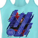 Junior's Marvel Spider-Man: No Way Home Suit Blueprint Panels Racerback Tank Top