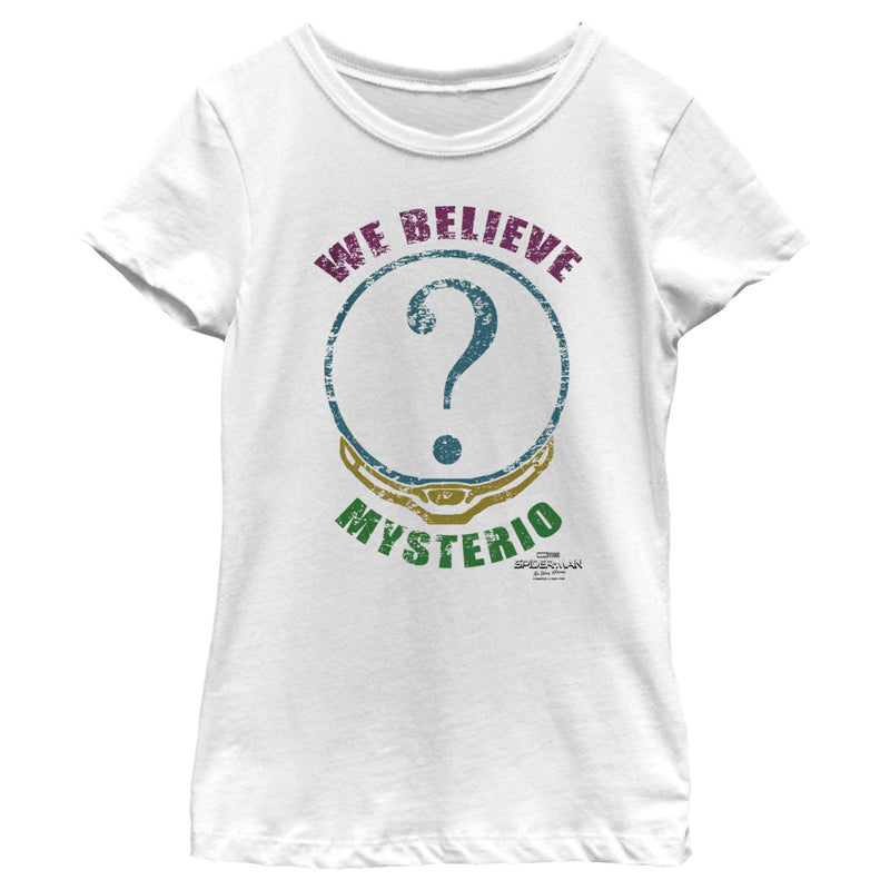 Girl's Marvel Spider-Man: No Way Home We Believe Mysterio Distressed T-Shirt