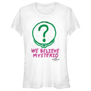 Junior's Marvel Spider-Man: No Way Home We Believe Mysterio Pink and Green T-Shirt