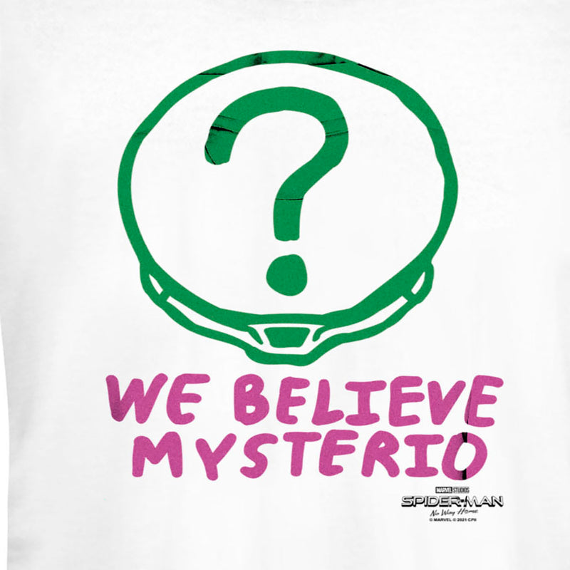 Junior's Marvel Spider-Man: No Way Home We Believe Mysterio Pink and Green T-Shirt