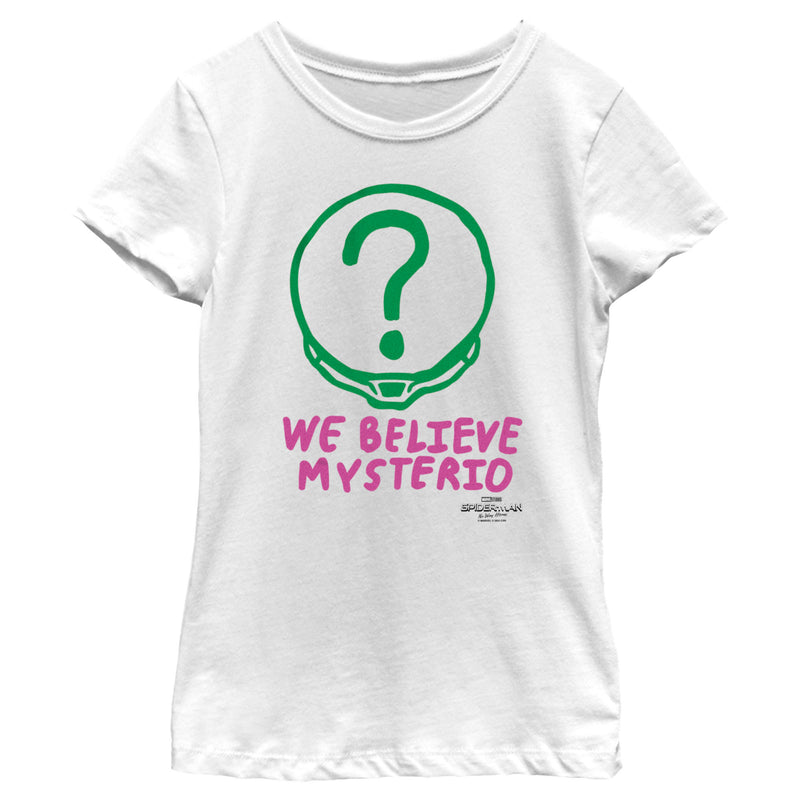 Girl's Marvel Spider-Man: No Way Home We Believe Mysterio Pink and Green T-Shirt