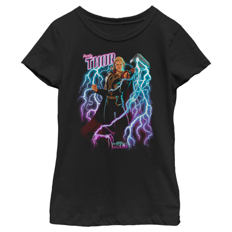 Girl's Marvel What if…? Party Thor T-Shirt