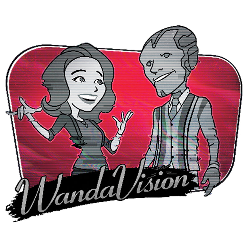 Men's Marvel WandaVision Animated Retro Couple Glitch T-Shirt