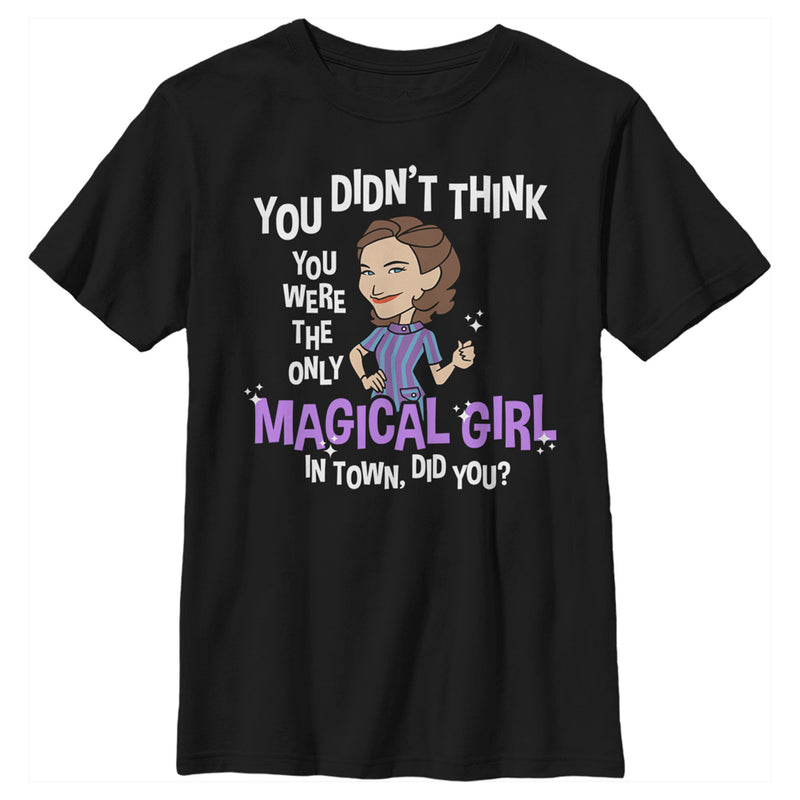 Boy's Marvel WandaVision Animated Agatha Magical Girl T-Shirt
