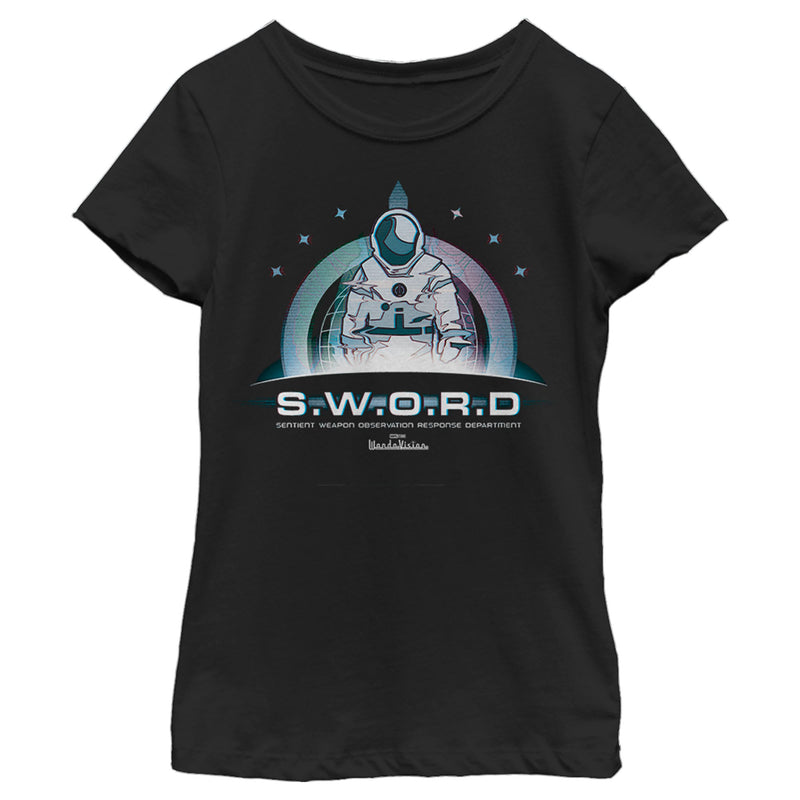 Girl's Marvel WandaVision S.W.O.R.D Logo T-Shirt