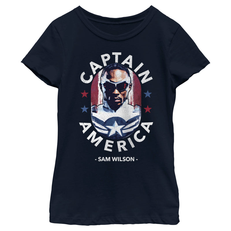 Girl's Marvel The Falcon and the Winter Soldier Captain America Sam Wilson T-Shirt