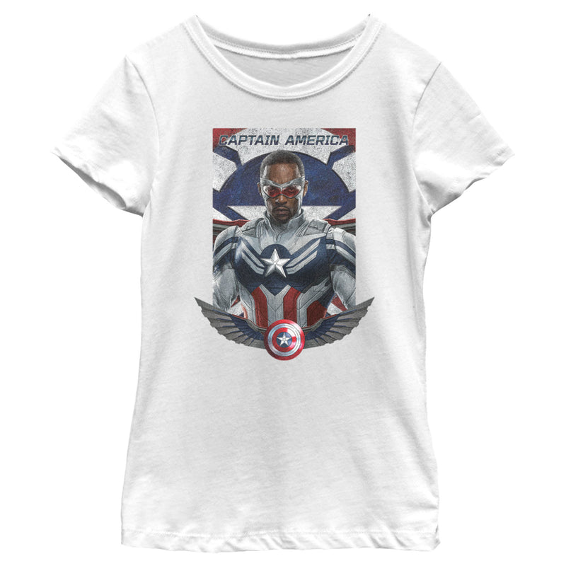 Girl's Marvel The Falcon and the Winter Soldier Captain America Shield Wings T-Shirt
