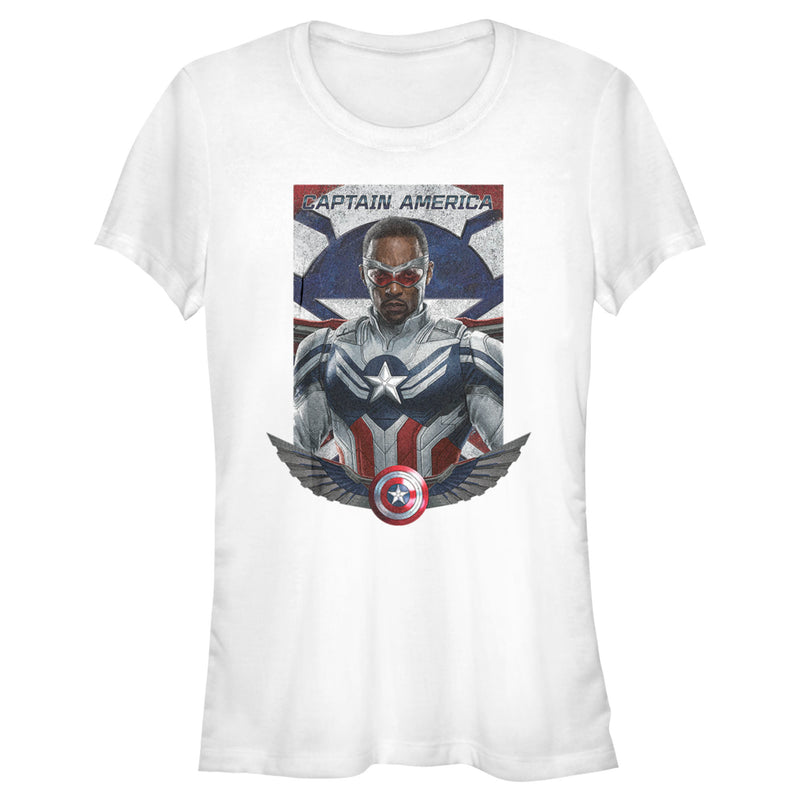 Junior's Marvel The Falcon and the Winter Soldier Captain America Shield Wings T-Shirt