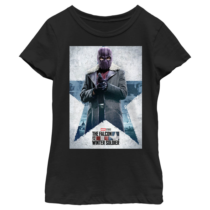 Girl's Marvel The Falcon and the Winter Soldier Baron Zemo Poster T-Shirt