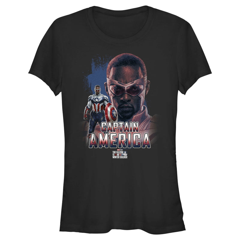 Junior's Marvel The Falcon and the Winter Soldier Captain America Stance T-Shirt